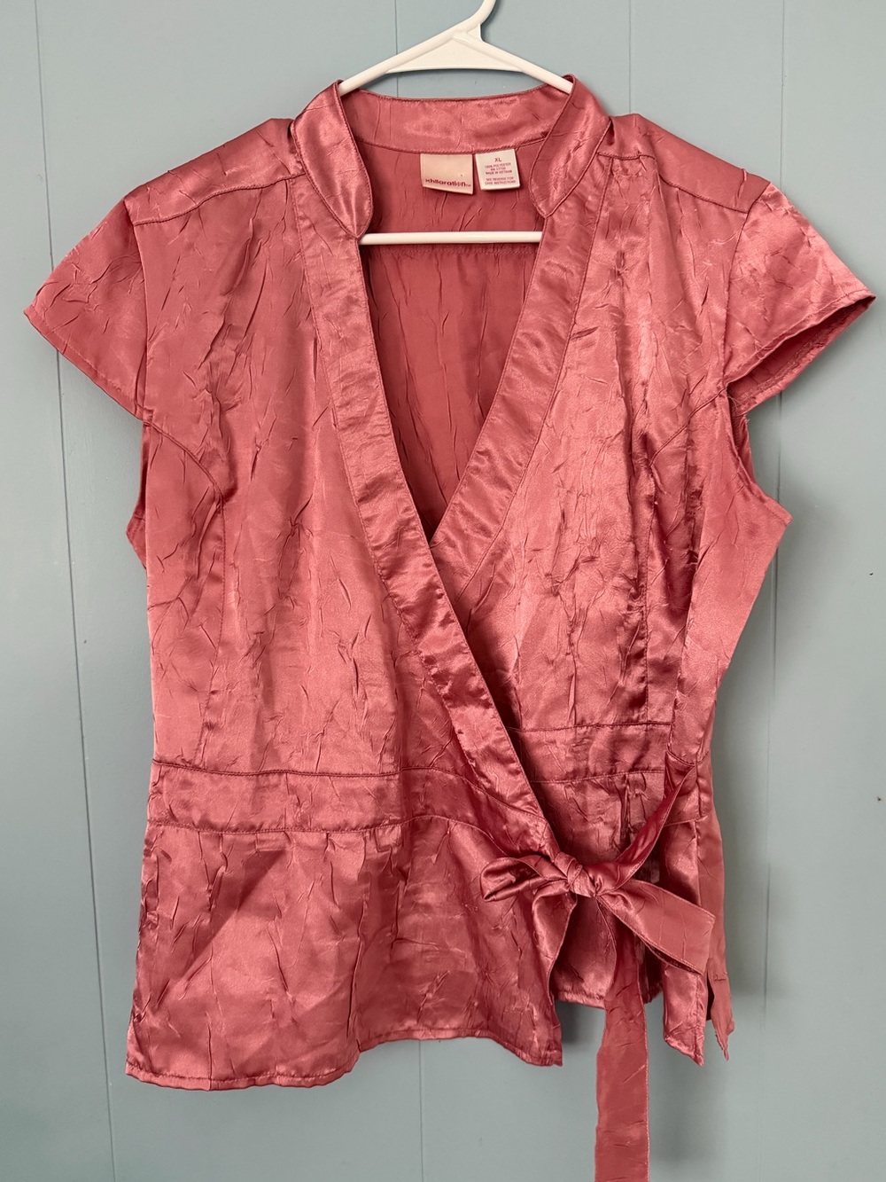 Pink Tie Short Sleeve Top